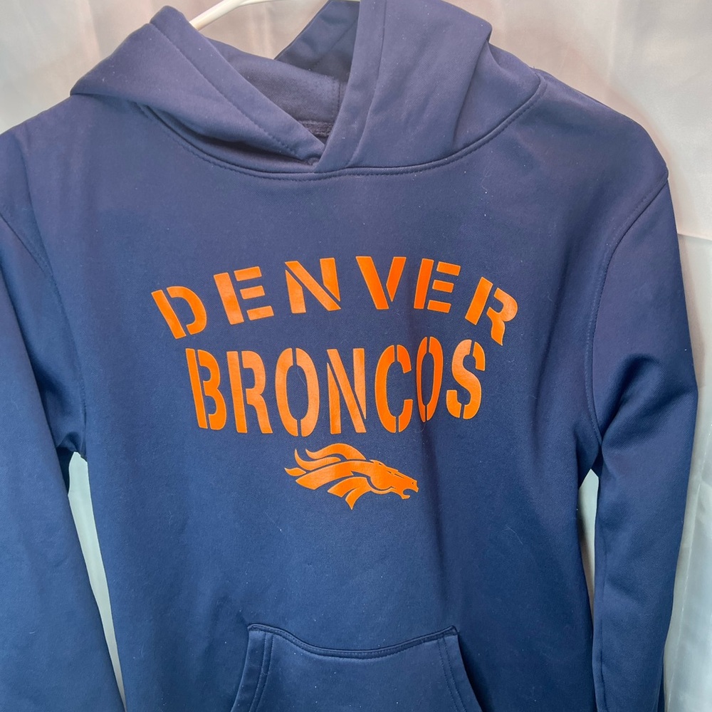 Denver Broncos Boys Lg 14/16  Hoodie  Team Apparel ‎ Navy Blue
